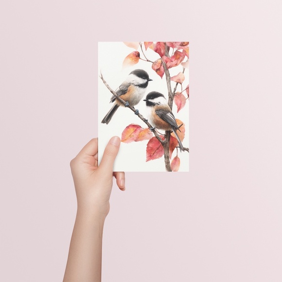 Watercolor Chickadee Bird Portrait Wall Art Print, Unframed - Charming Nature - Picture 5 of 7